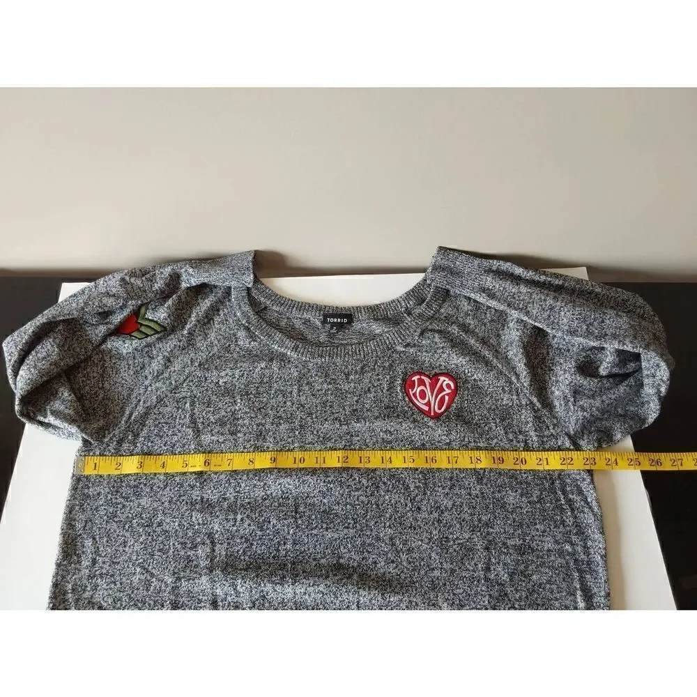 Torrid marled knit sweater Size 2 patches - Picture 9 of 9